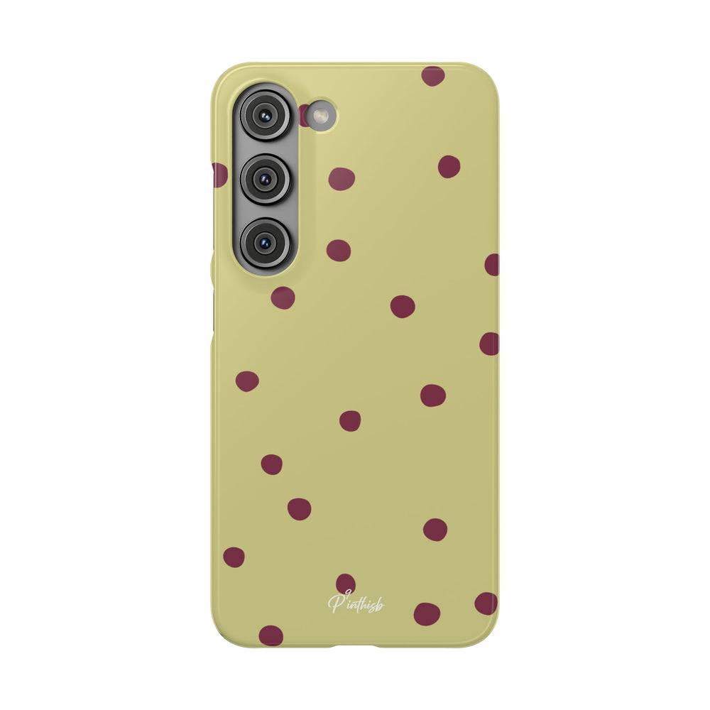 Yellow & Burgundy Polka Dot Snap Phone Case