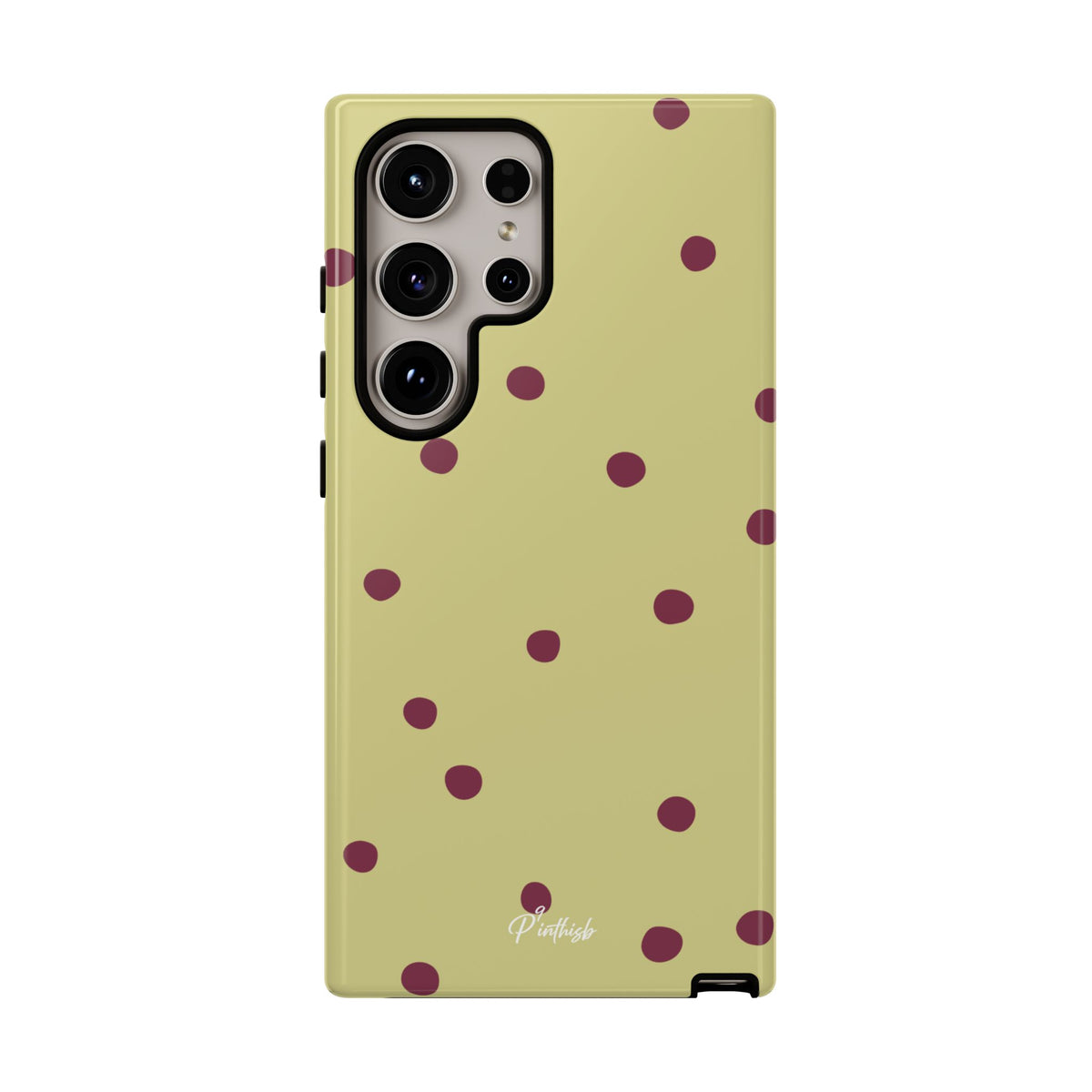 Yellow & Burgundy Polka Dot Tough Phone Case