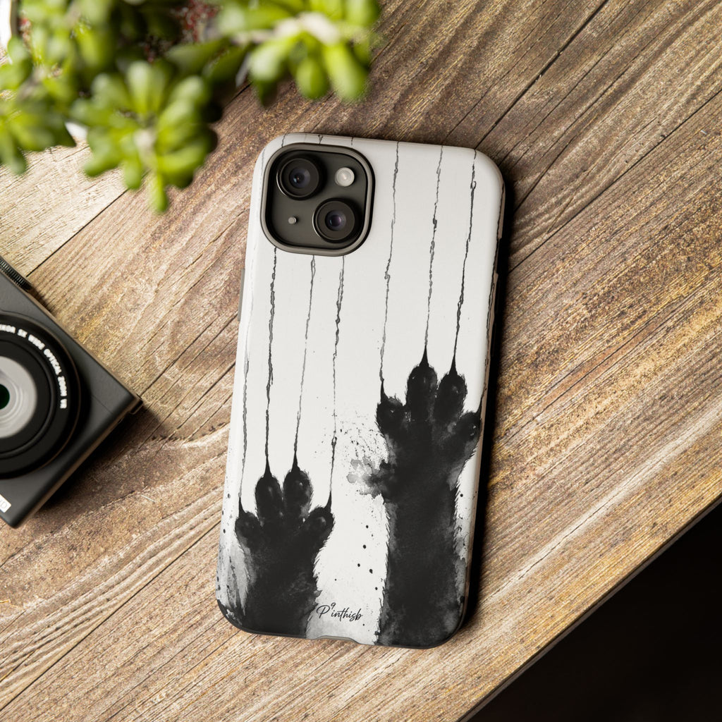 Black Ink Paw Print Tough Case