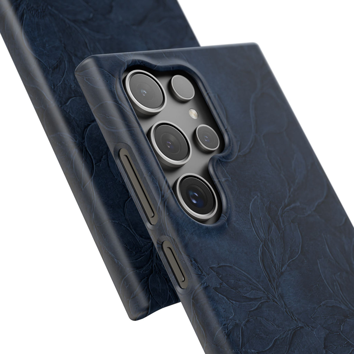 Navy Floral Textured Snap Case
