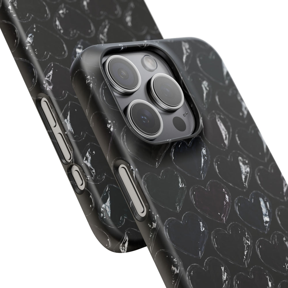Black Pop Hearts Snap Case