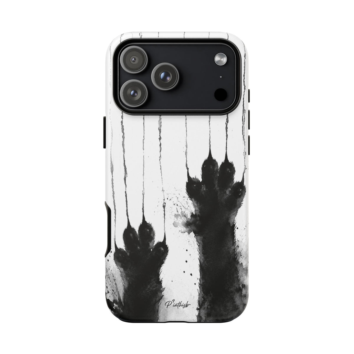 Black Ink Paw Print Tough Case