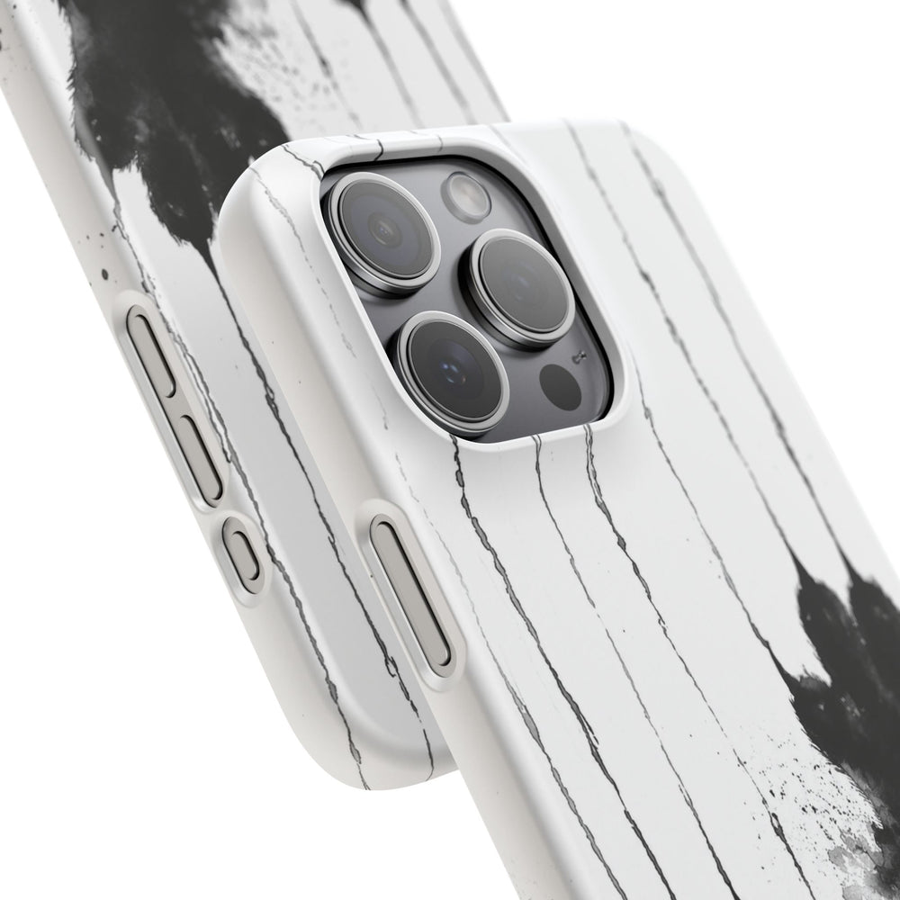 Black Ink Paw Print Snap Case