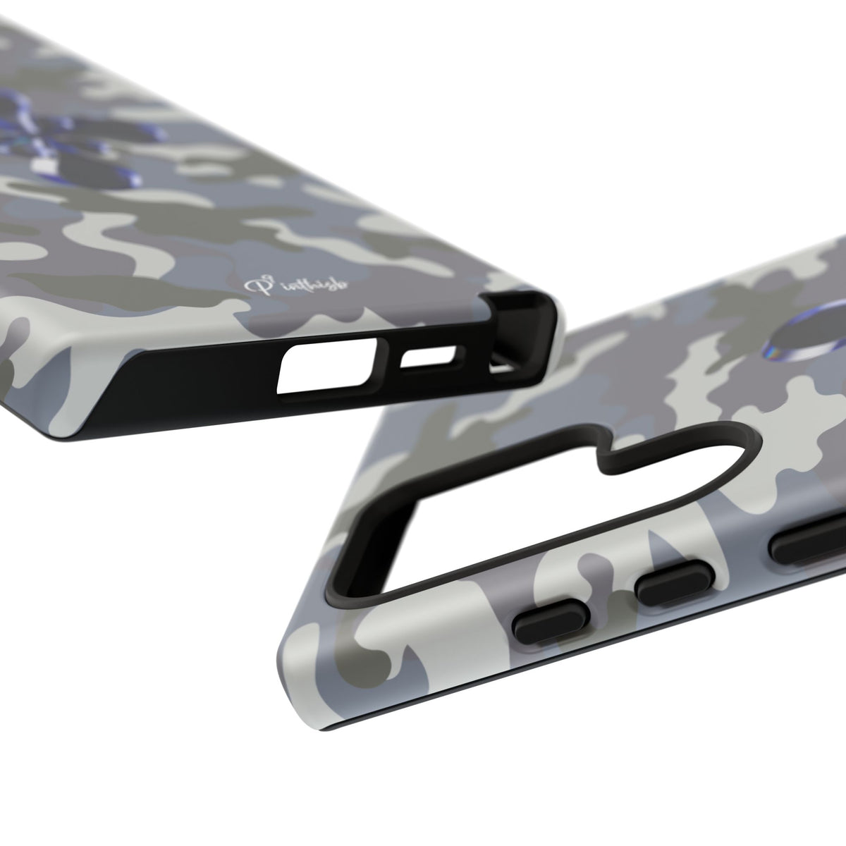 Camouflage with Blue Metallic Clover Tough Case