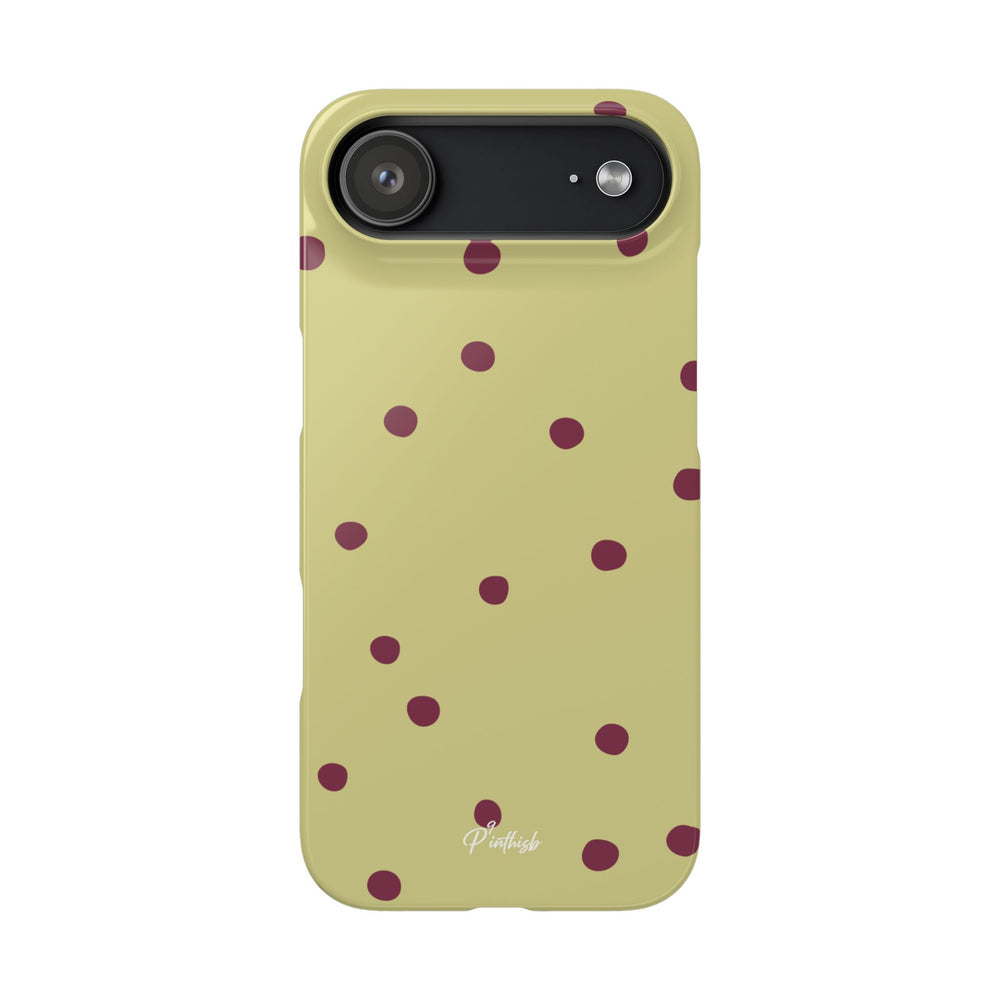Yellow & Burgundy Polka Dot Snap Phone Case