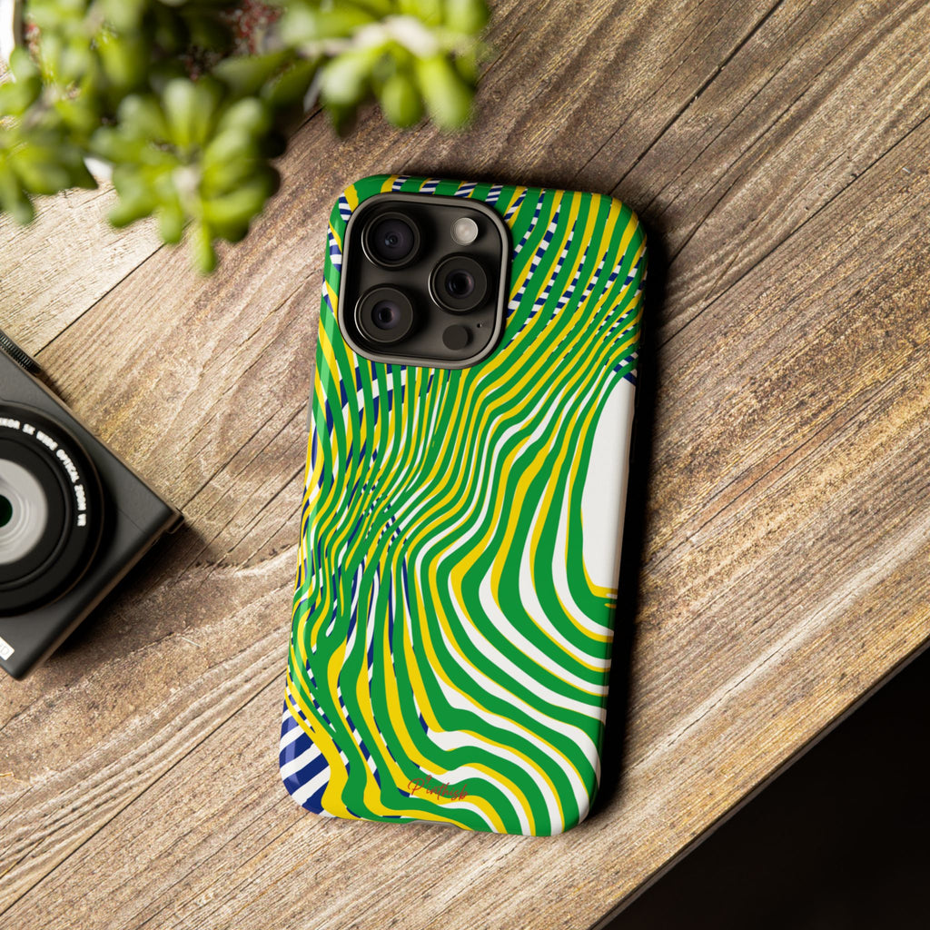 Abstract Green Wave Phone Case