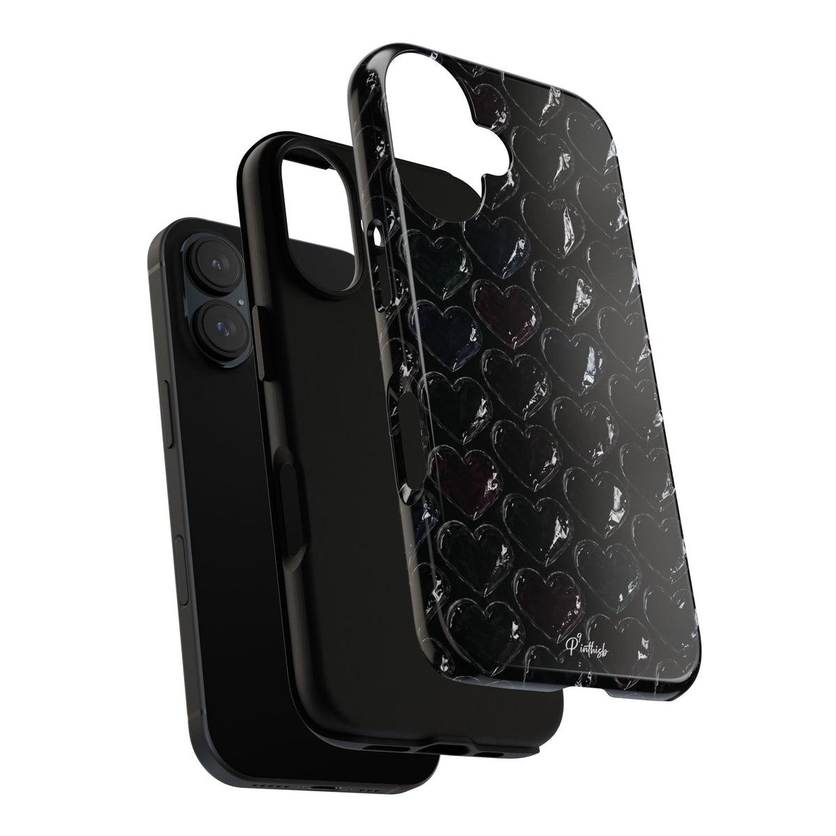 Black Pop Hearts Tough Case