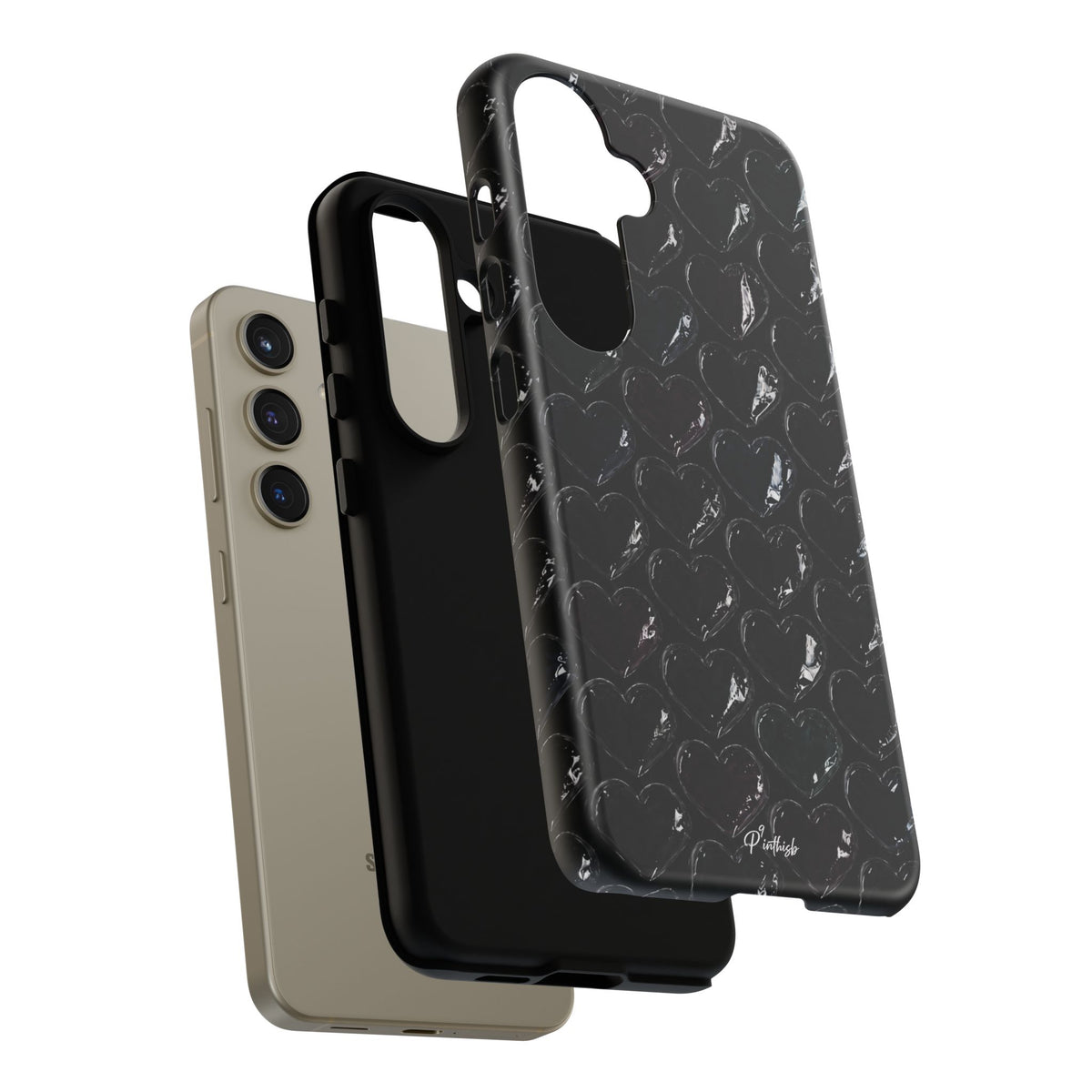 Black Pop Hearts Tough Case