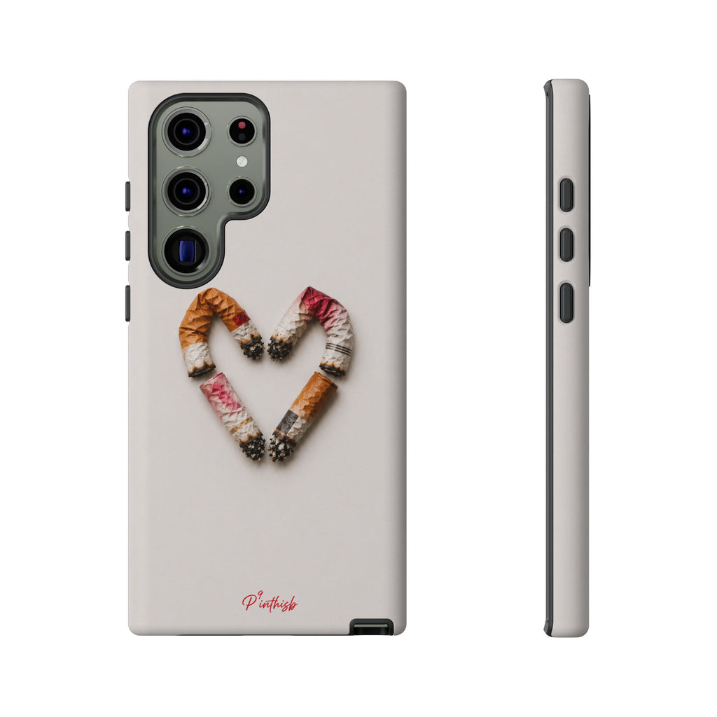 Cigarette Butts Heart Tough Case