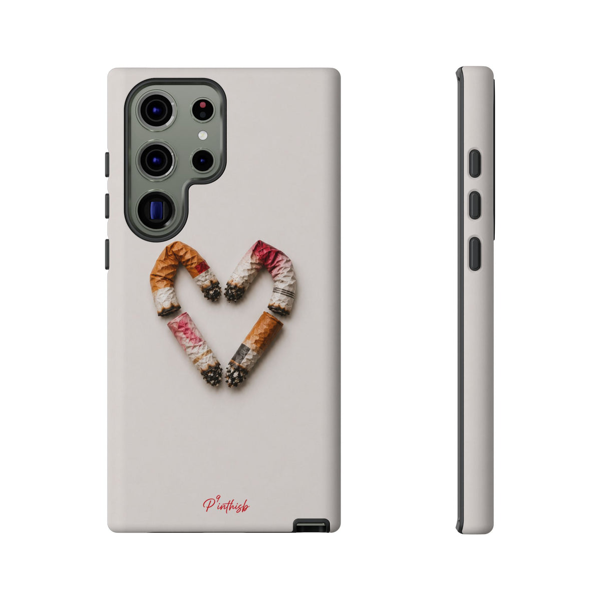 Cigarette Butts Heart Tough Case