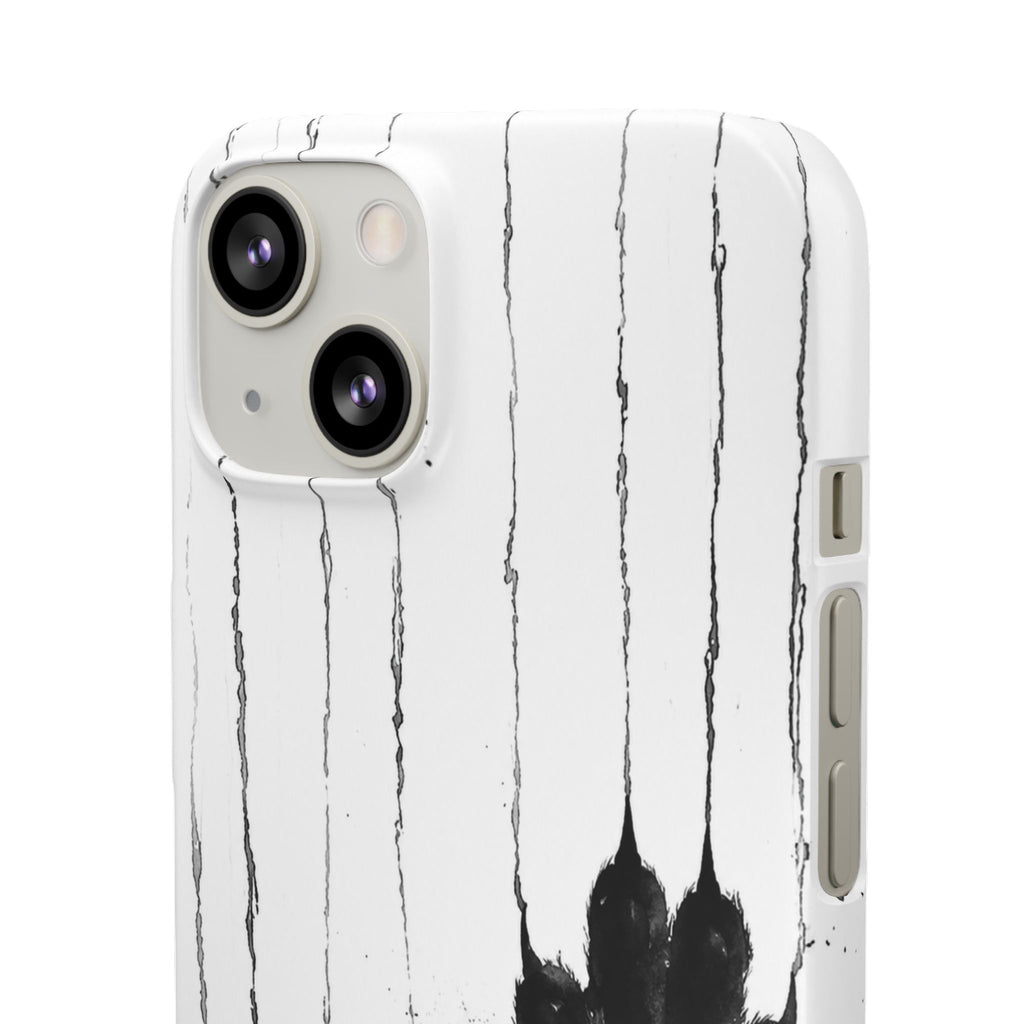 Black Ink Paw Print Snap Case