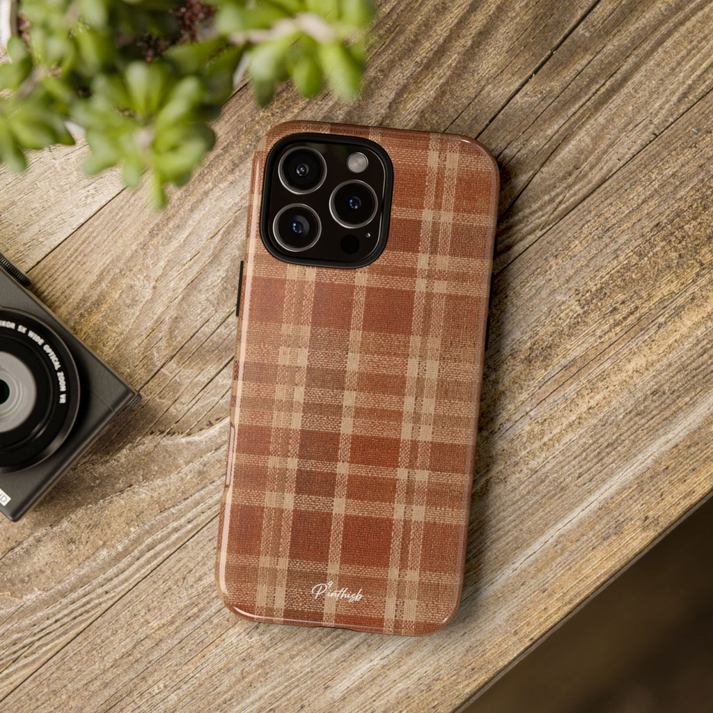 Rustic Brown Cozy Plaid Tough Case