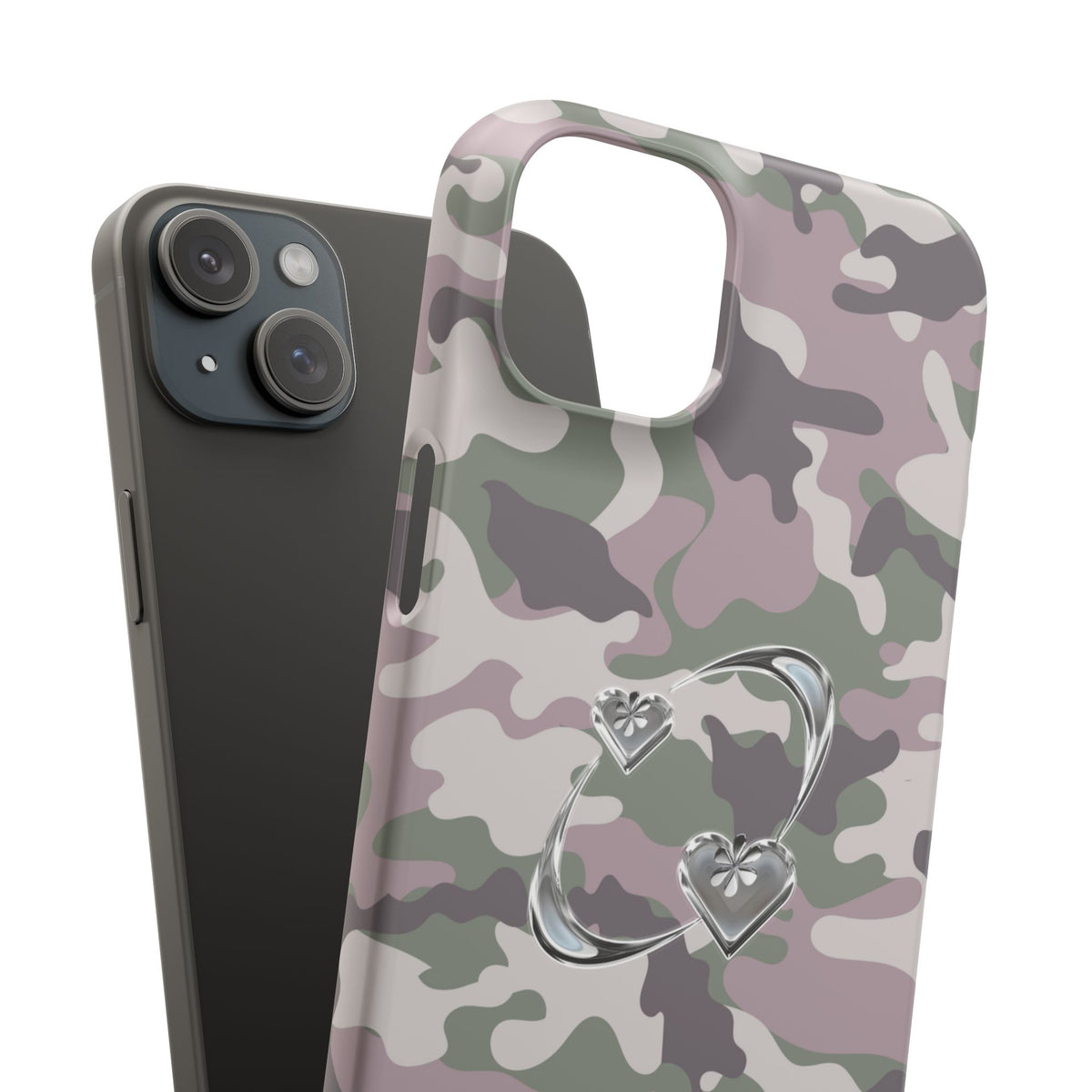 Camouflage Heart Snap Phone Case