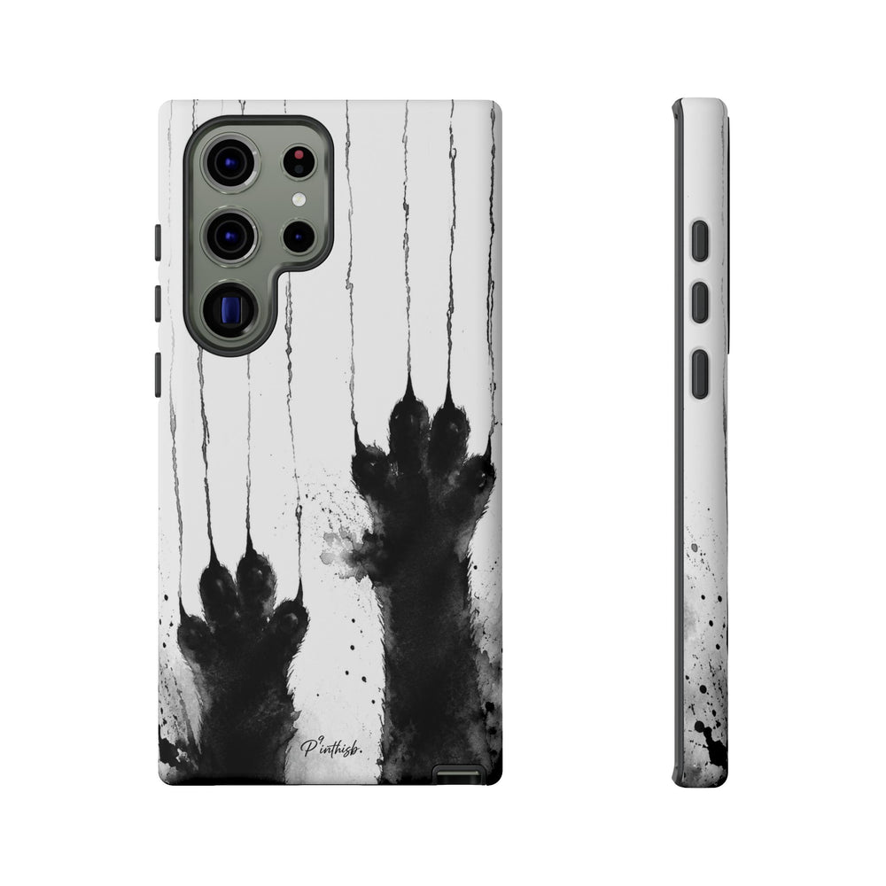 Black Ink Paw Print Tough Case