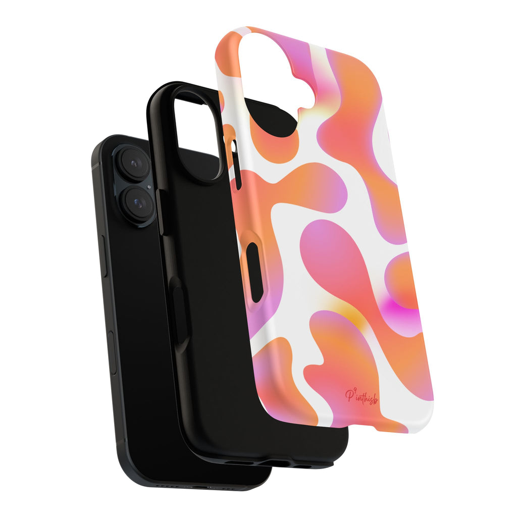 Abstract Orange Pink Camouflage Tough Phone Case