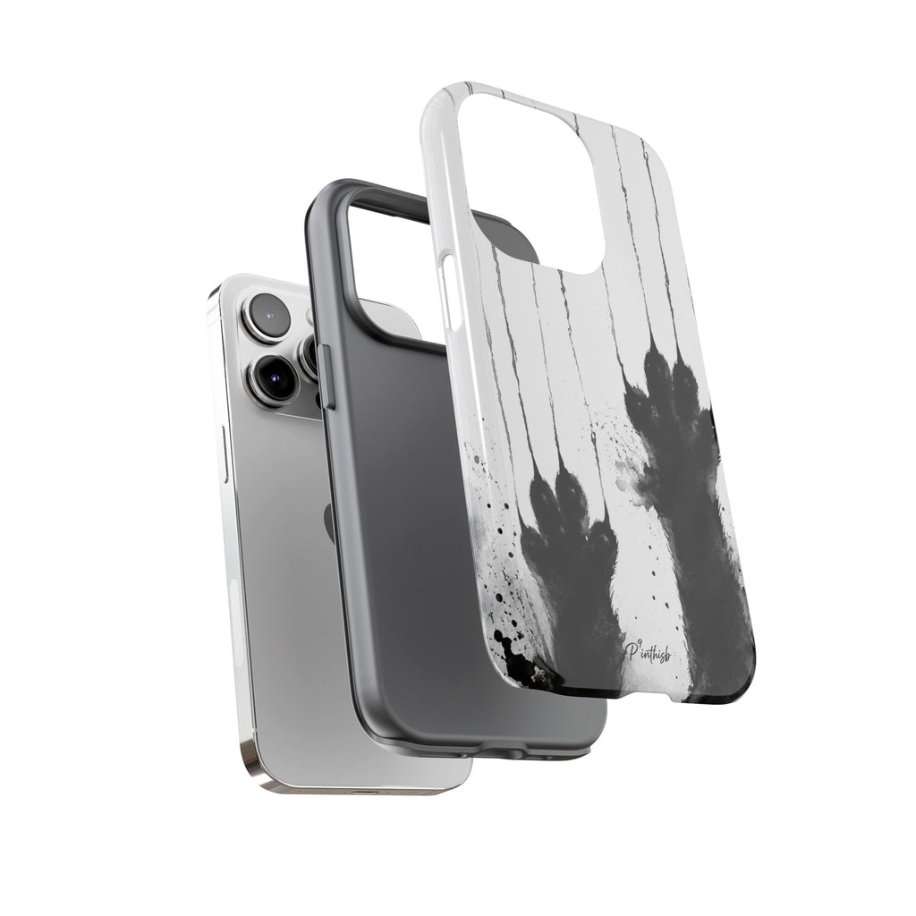 Black Ink Paw Print Tough Case