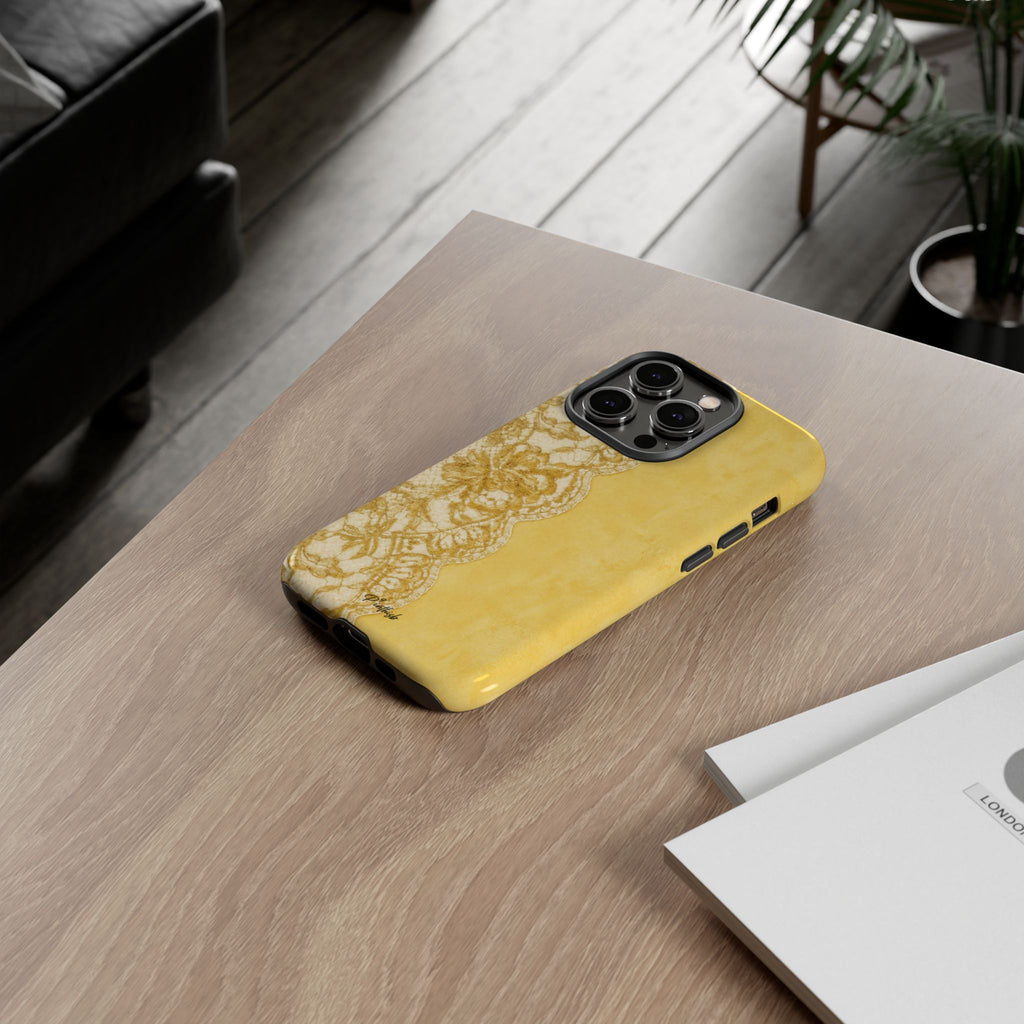 Yellow Vintage Lace Tough Case