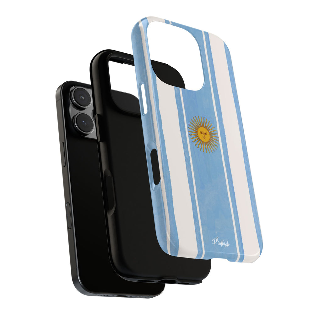 Argentina Flag Tough Phone Case – Blue White Striped Sun Protector