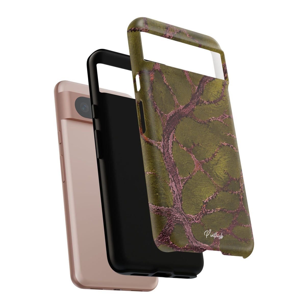 Olive & Rose Gold Tree Pattern Phone Case