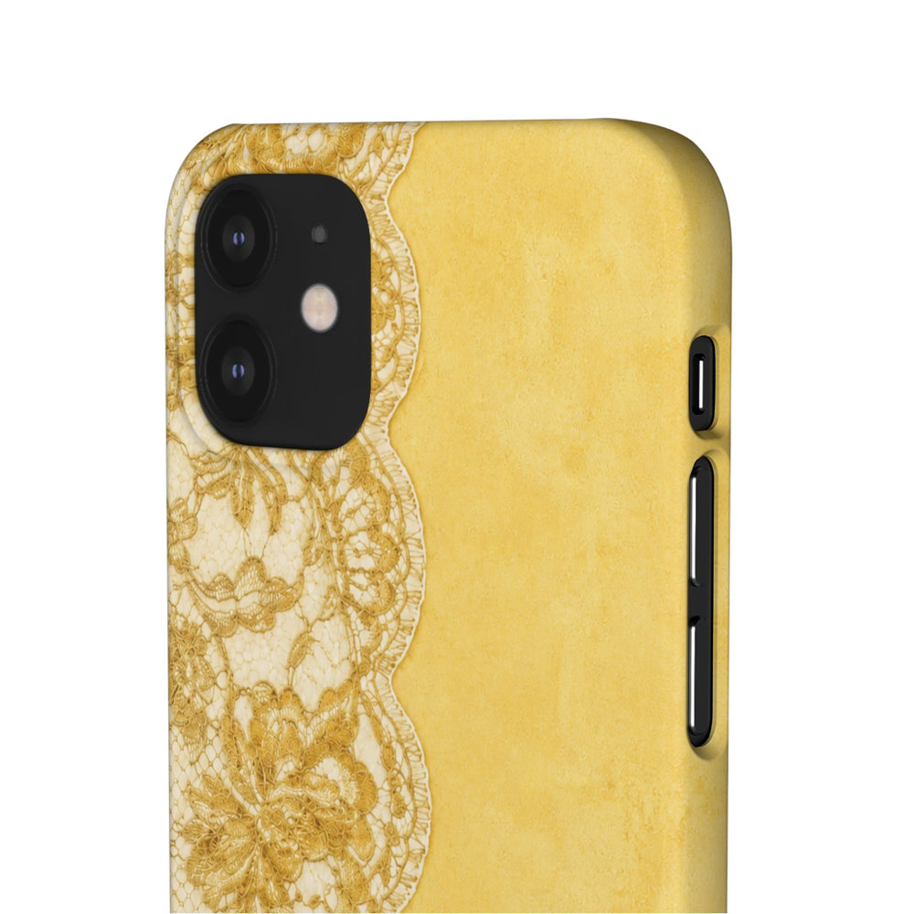 Yellow Vintage Lace Snap Case
