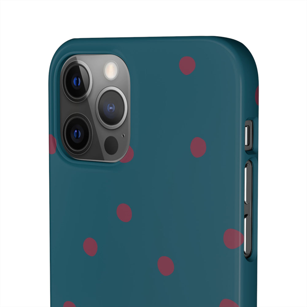 Teal & Burgundy Polka Dot Snap Phone Case