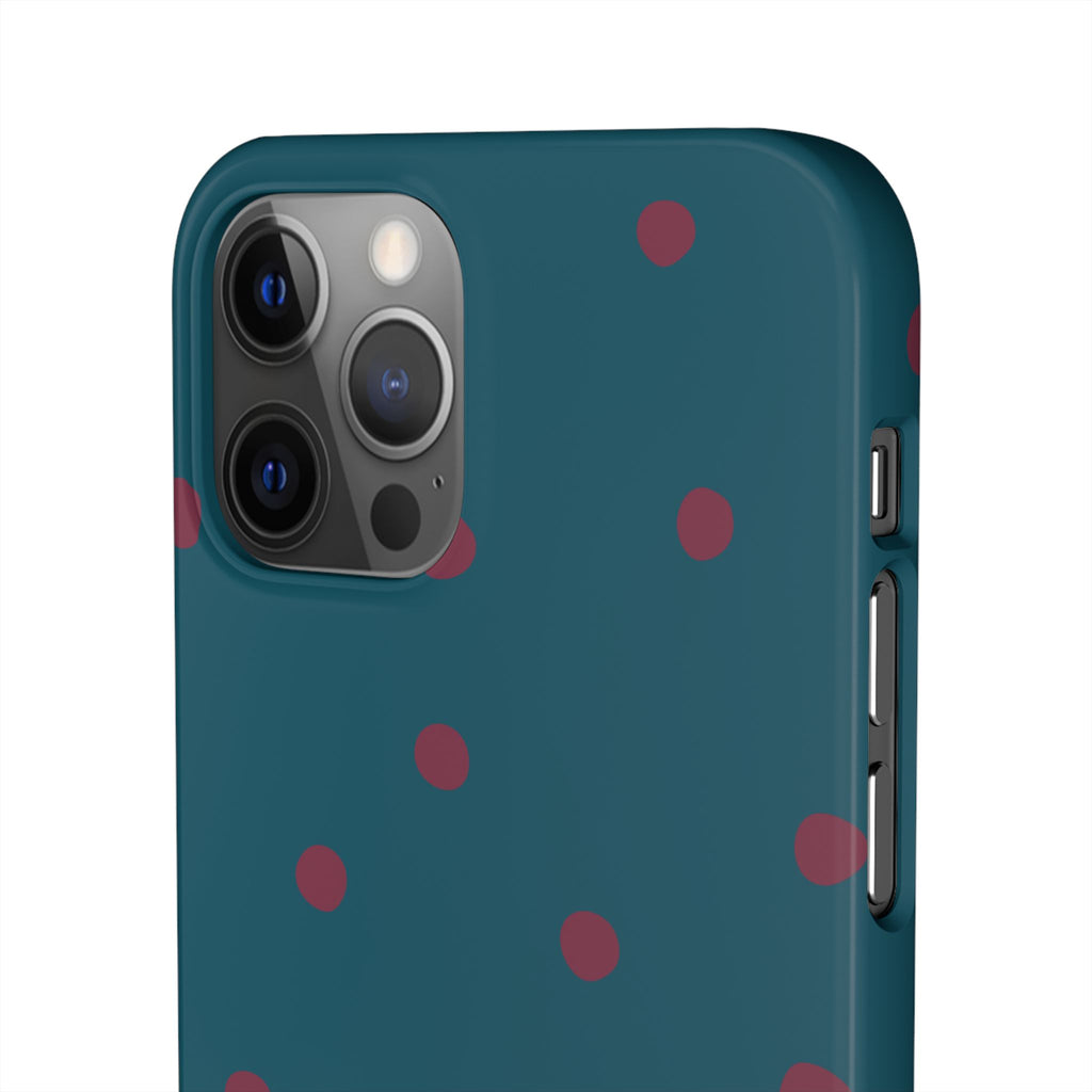 Teal & Burgundy Polka Dot Snap Phone Case