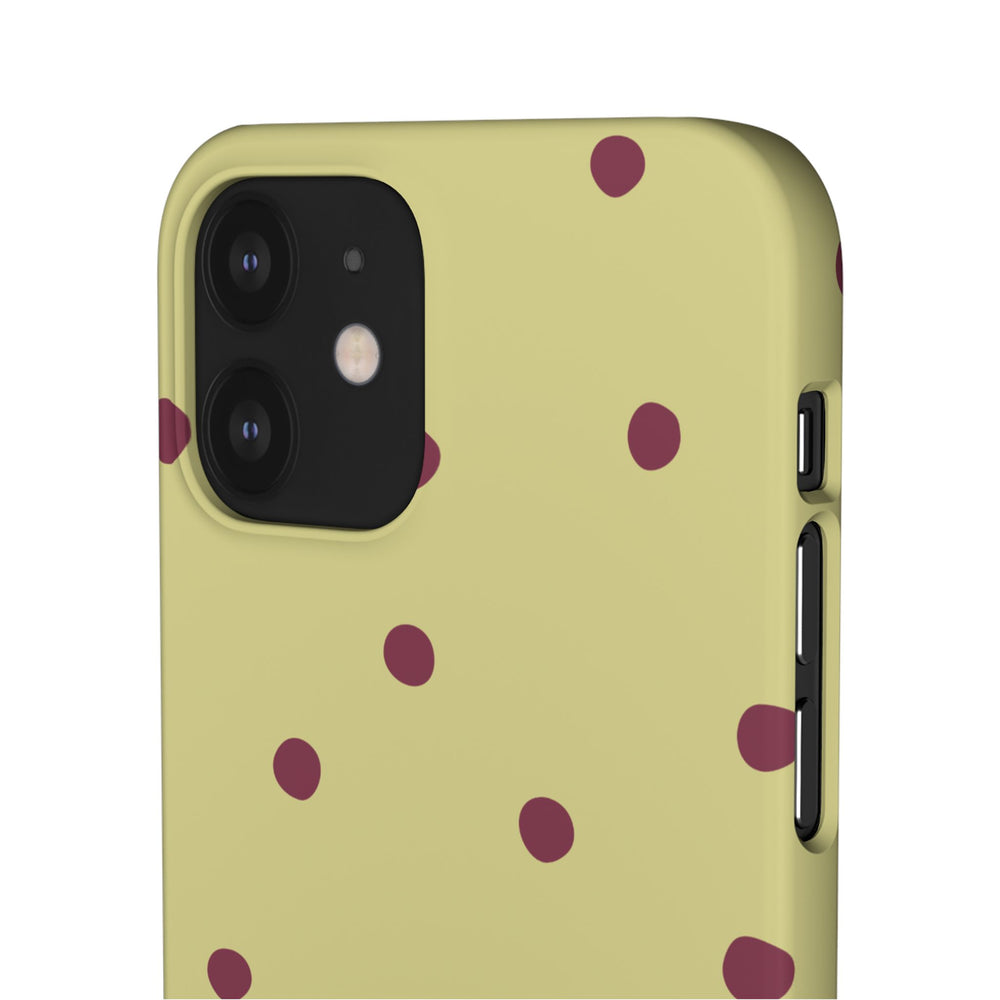 Yellow & Burgundy Polka Dot Snap Phone Case