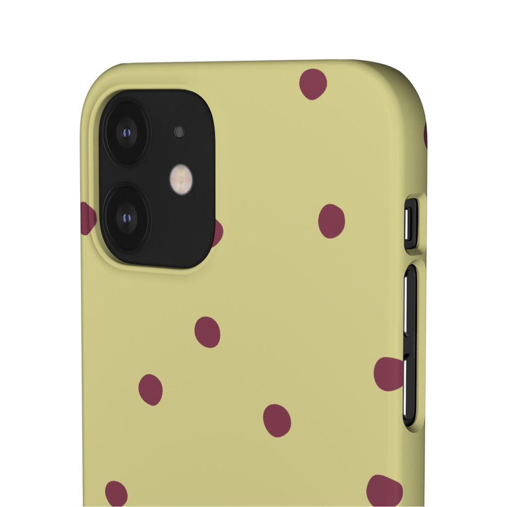 Yellow & Burgundy Polka Dot Snap Phone Case