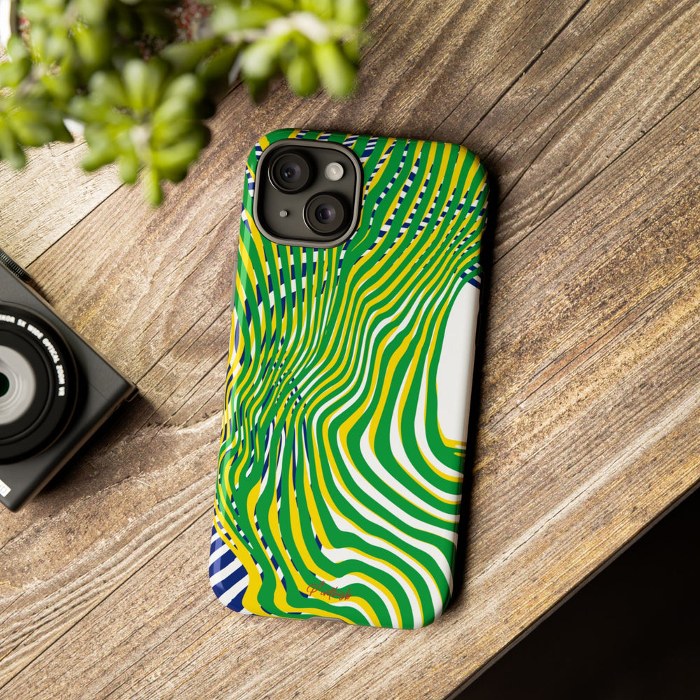 Abstract Green Wave Phone Case