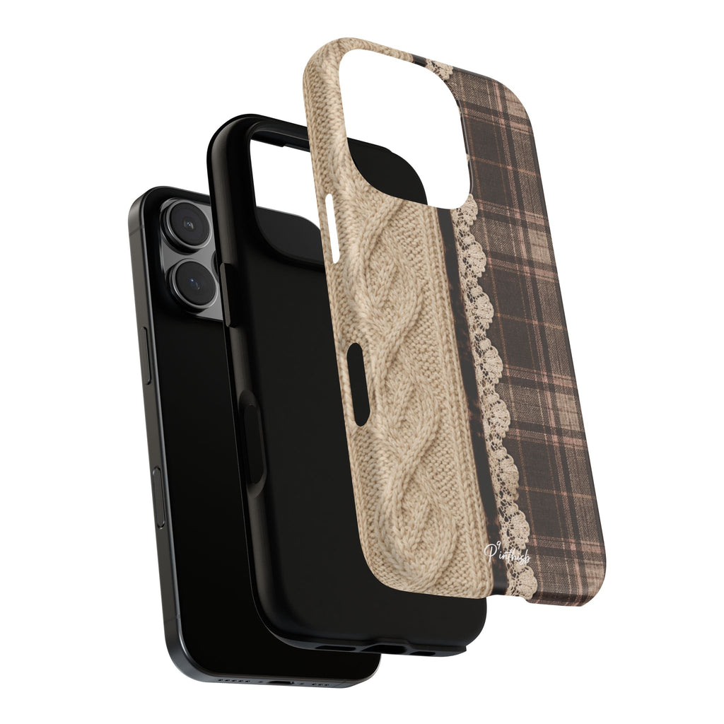 Cozy Plaid Knit Tough Phone Case