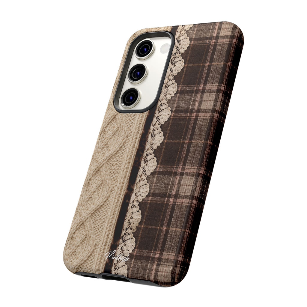 Cozy Plaid Knit Tough Phone Case