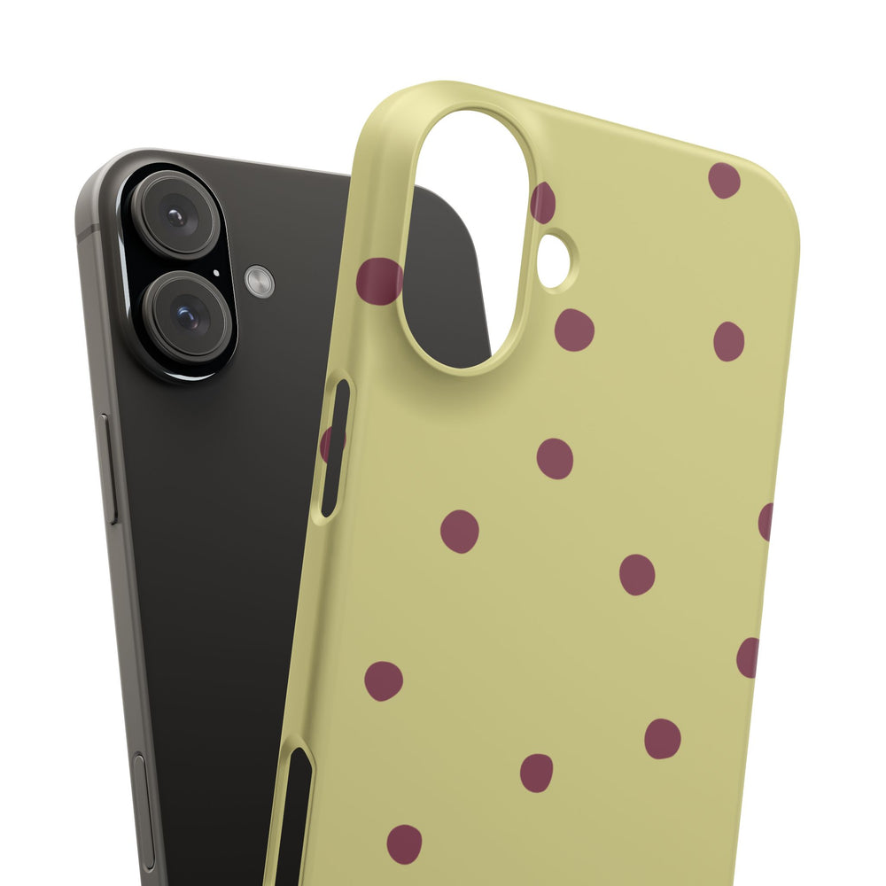 Yellow & Burgundy Polka Dot Snap Phone Case