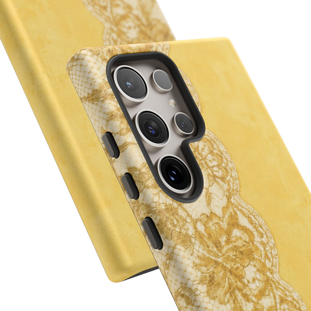 Yellow Vintage Lace Tough Case