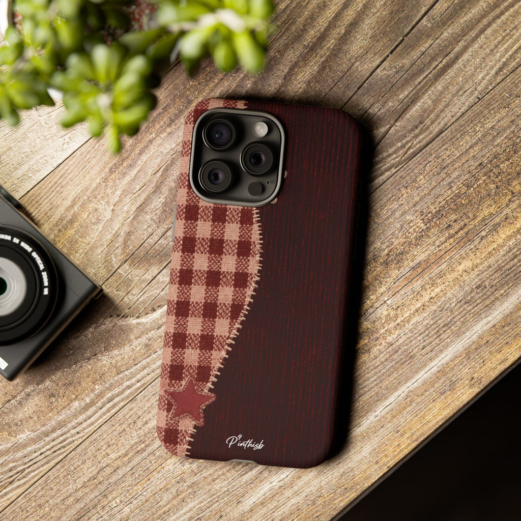 Rustic Plaid Stars Phone Case