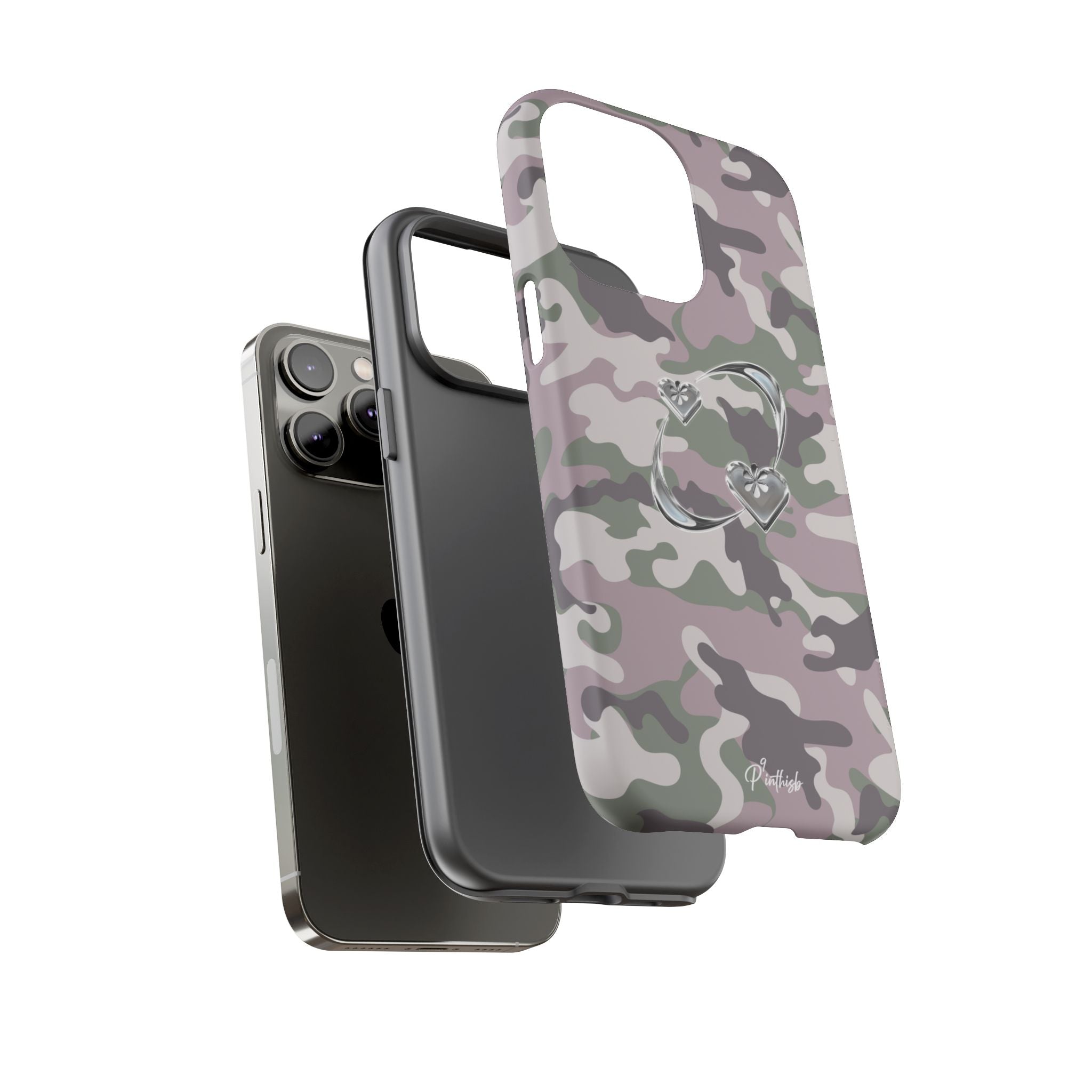 Camouflage Heart Tough Phone Case