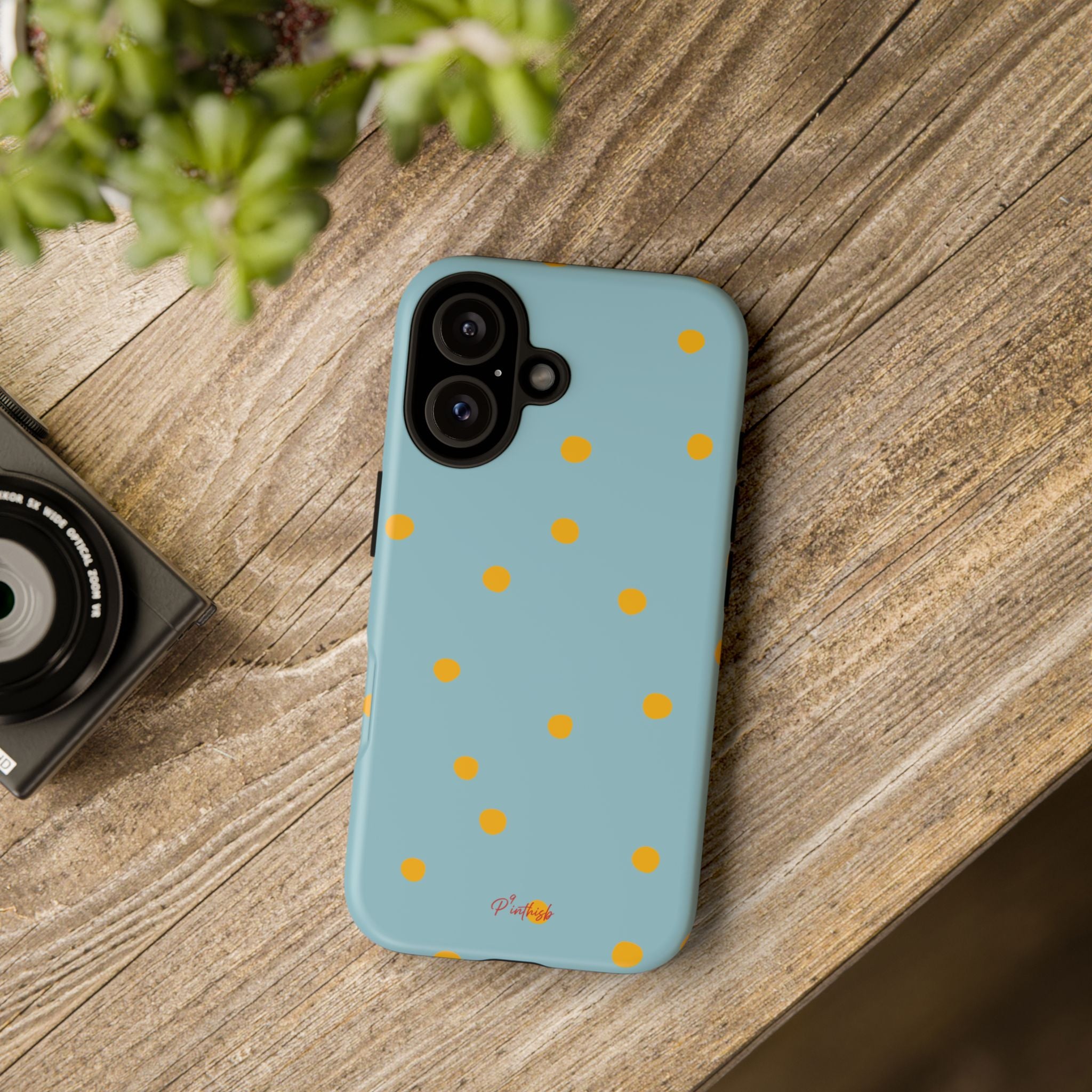 Blue & Yellow Polka Dot Tough Phone Case