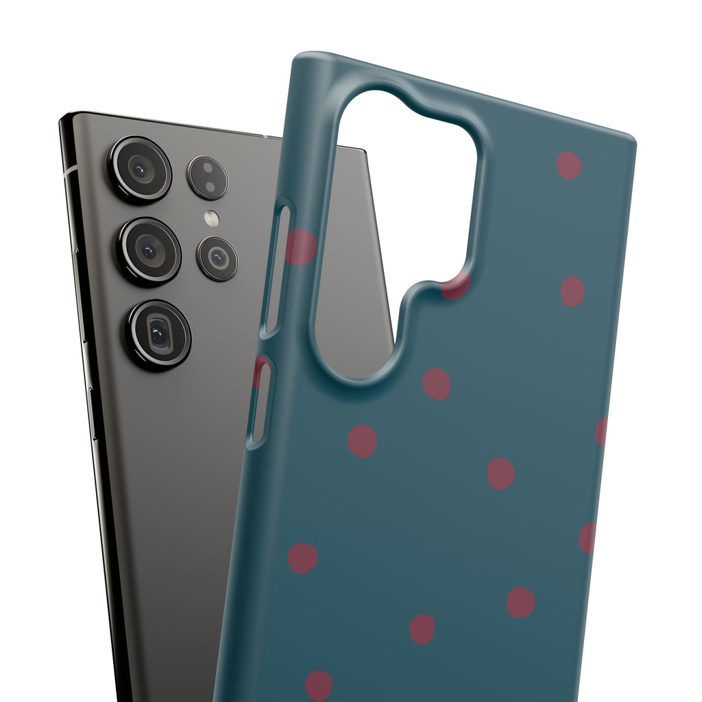 Teal & Burgundy Polka Dot Snap Phone Case