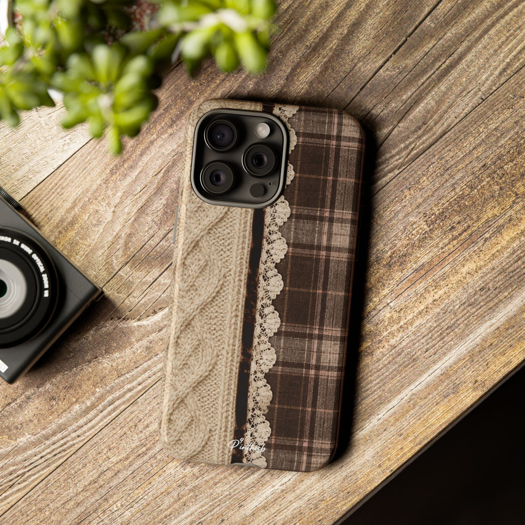 Cozy Plaid Knit Tough Phone Case