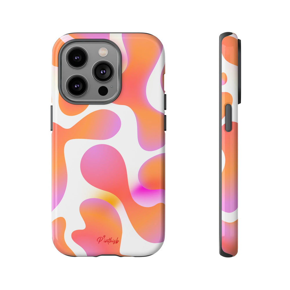 Abstract Orange Pink Camouflage Tough Phone Case