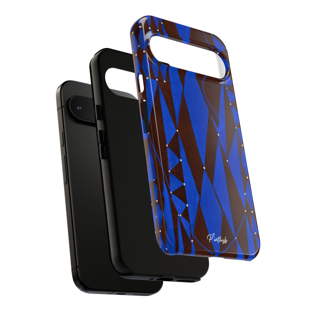 Geometric Blue Diamond Tough Phone Case